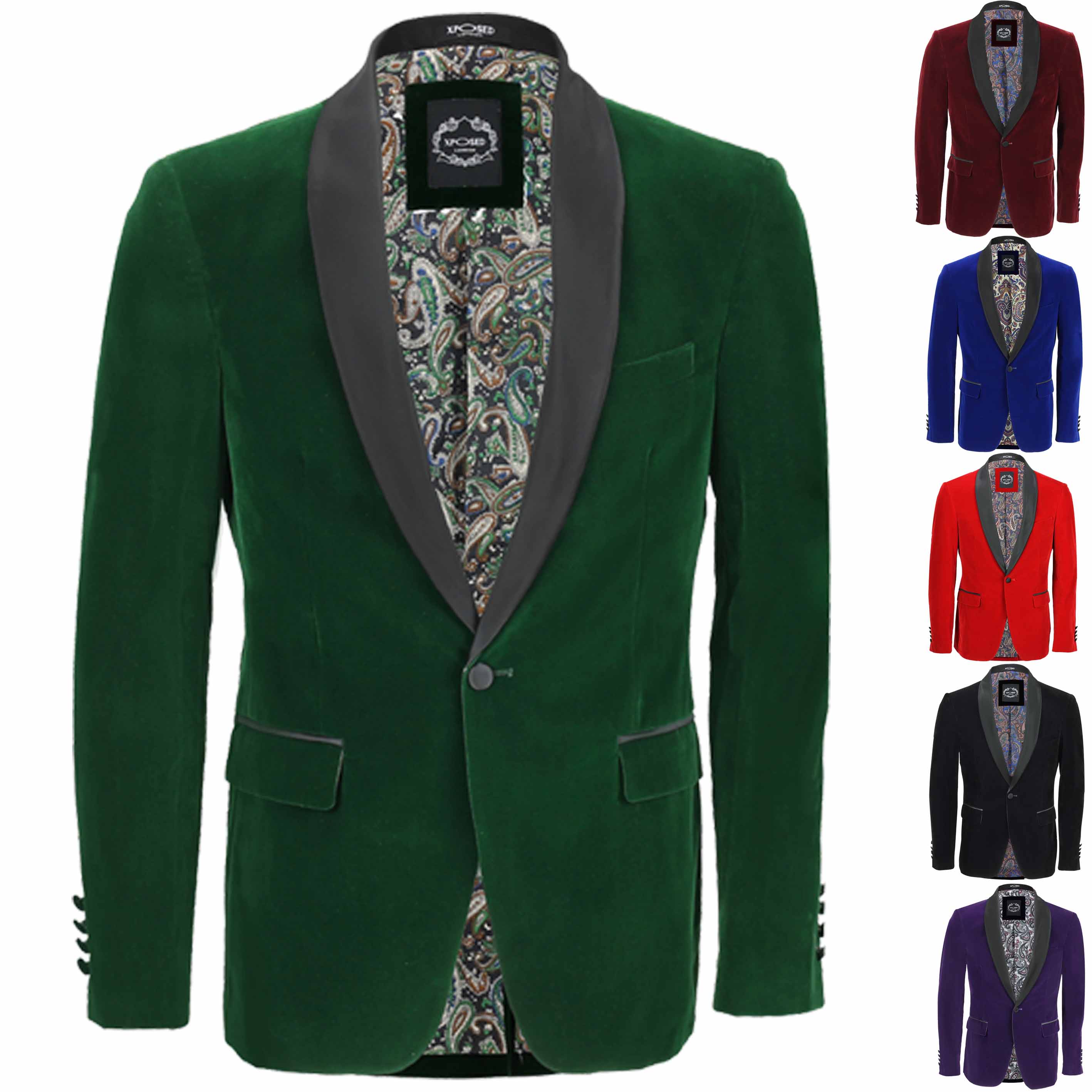 Clothing, Shoes & Accessories Men's 1 Button Blazer Velvet Shawl Collar
